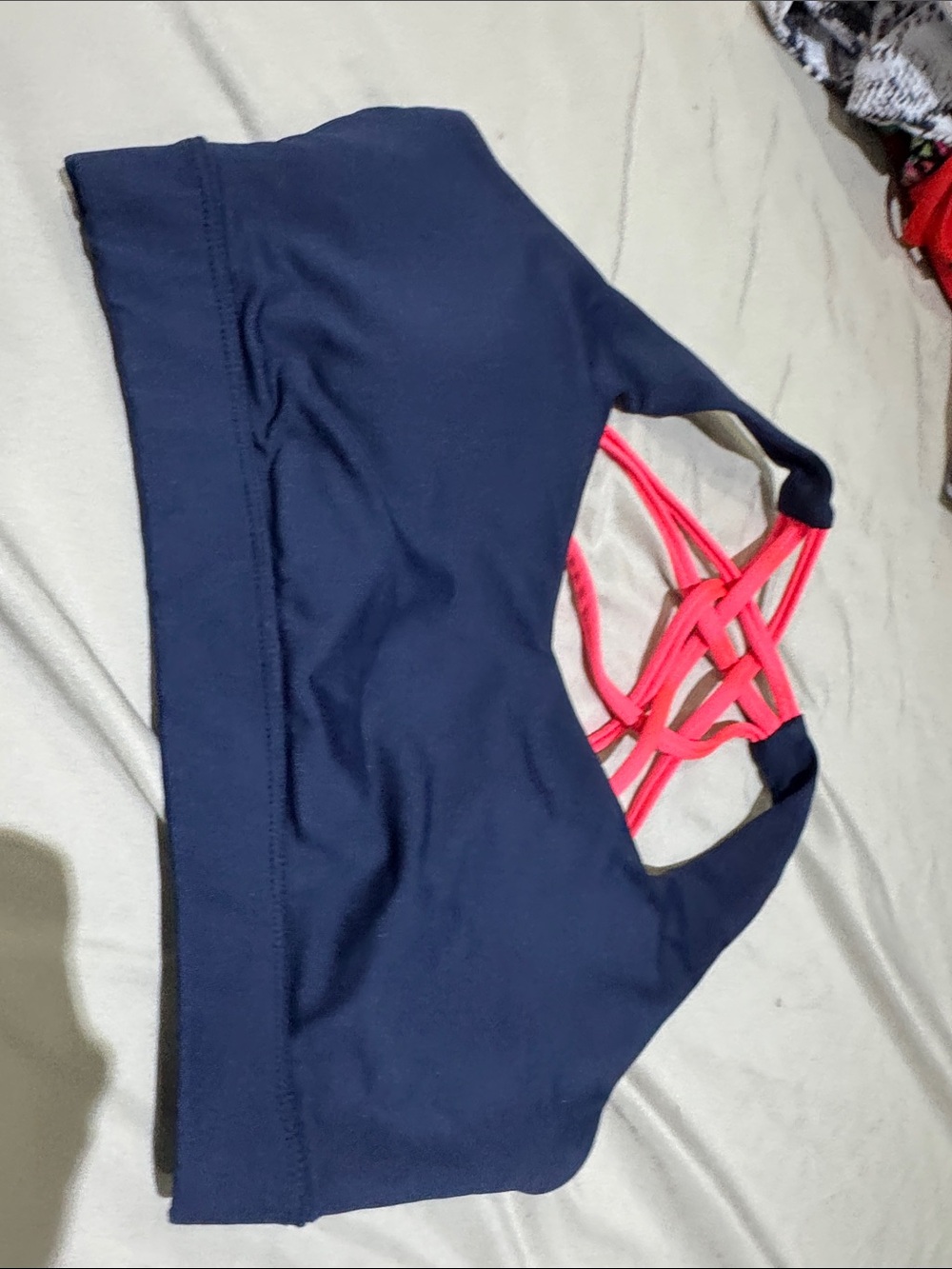 Forever 21 Navy Sports Bra with Pink Strappy Back